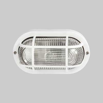 PLAFONIERA OVALE 'EFESTO' CON GRIGLIA Colore Bianco