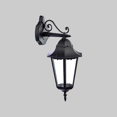 LANTERNA DA PARETE 'ERMES DOWN' Colore Nero