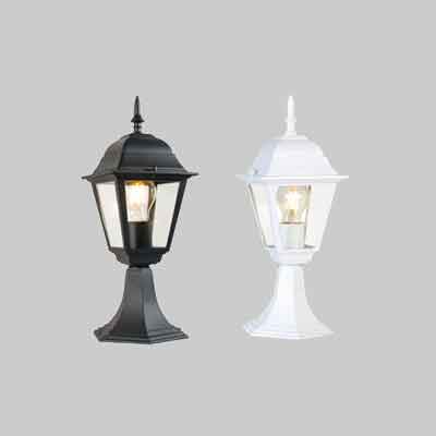 LANTERNA A QUATTRO FACCE SU BASE Colore Bianco