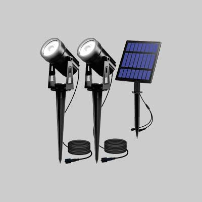 DOPPIO FARETTO SOLARE A LED IDEAL STAR 2x3 Watt - Colore nero - IDEAL STAR