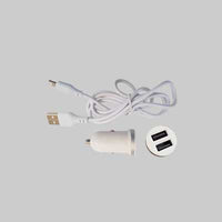 CARICATORE USB DA AUTO CON CAVO DI RICARICA 2,1A - 2 USB- 100 cm - Attacco Micro USB