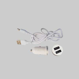 CARICATORE USB DA AUTO CON CAVO DI RICARICA 2,1A - 2 USB- 100 cm - Attacco Micro USB