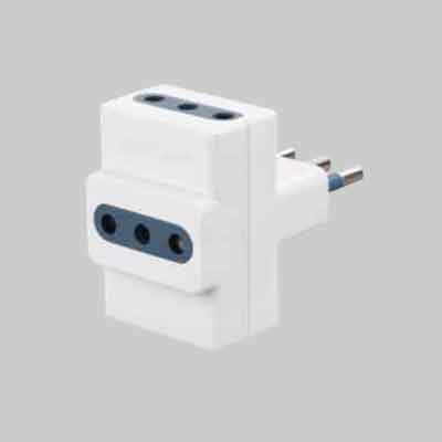 ADATTATORE TRIPLO 10A IDEAL STAR 2P+T- prese 10A 2P+T - IDEAL STAR