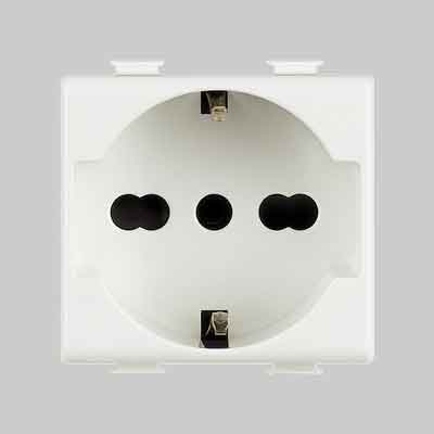 PRESA ITALIANA/TEDESCA 'MATIX' BTICINO 10/16A 250V 2P+T - Bianco - BTICINO