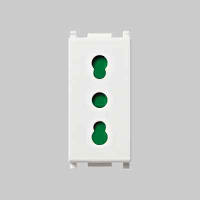 PRESA BIVALENTE 'PLANA' VIMAR 10/16A 250V 2P+T - Col. Bianco - VIMAR