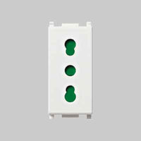 PRESA BIVALENTE 'PLANA' VIMAR 10/16A 250V 2P+T - Col. Bianco - VIMAR