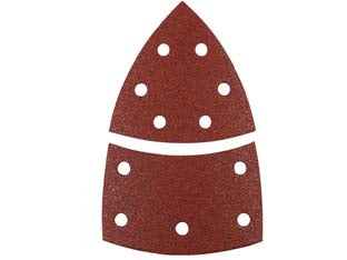 FOGLI CARTA ABRASIVA TRIANGOLARI A DELTA CON VELCRO FORATI- - grana 80 blister da pz.6 - 1 blister IMPERIAL