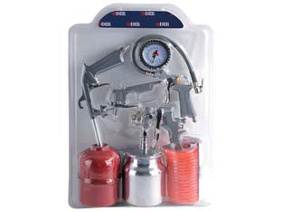 KIT ARIA COMPRESSA 5 PEZZI CON ATTACCHI A BAIONETTA - 1 blister EXCEL