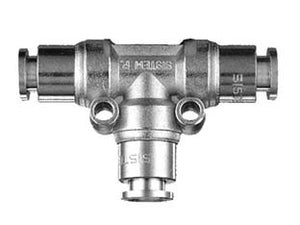 RACCORDO ?T? INTERMEDIO CON INNESTI AUTOMATICI- - attacco ø mm.10 art.50/DI - 10 pezzi ANI