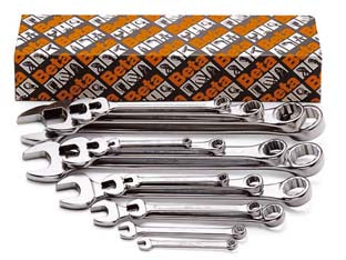 CHIAVI COMBINATE CROMATE ART.42N/S  ART.42/S17 in serie pz.17 da 6 a 22    BETA