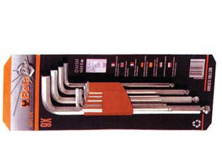 CHIAVI MASCHIO ESAGONALI PIEGATE CON ESTREMITA' SFERICA ART.96BPC/SC9 - 1 blister BETA