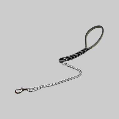 GUINZAGLIO PER CANI DOPPIA TRECCIA CON CATENA 600 mm