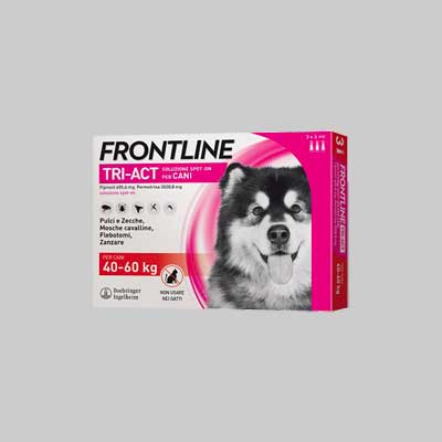 ANTIPARASSITARIO 'TRI-ACT' FRONTLINE cani 40/60 kg - 3 pipette - FRONTLINE