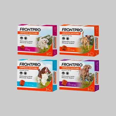 ANTIPARASSITARIO A COMPRESSE MASTICABILI 'FRONTLINE' Per cani 2-4Kg - 3 Compresse - FRONTLINE