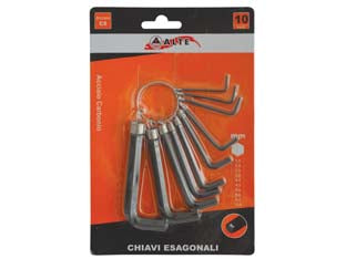 CHIAVI MASCHIO ESAGONALI IN SERIE 10 PEZZI - 5 blister ALTE