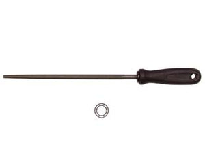 LIME TONDE CON MANICO PLASTICA- - 4 mm.100 taglio bastardo - 3 pezzi