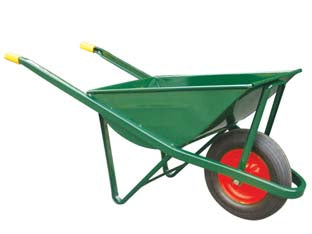 CARRIOLA PER EDILIZIA CON VASCA VERDE ZINCATA SALDATA LT.70  vasca verde zincata saldata lt.70 spessore 14/10    BPA