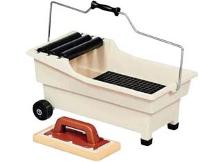 VASCHETTA LAVAGGIO PULIRAPID LT.20 KIT GRIGLIA 3 RULLI E 1 FRATTONE  cm.56x30x30h.  portata lt.20    RAIMONDI