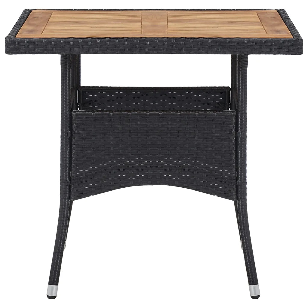 Set Mobili da Pranzo per Giardino 5 pz Polyrattan e Acacia Nero 3058529