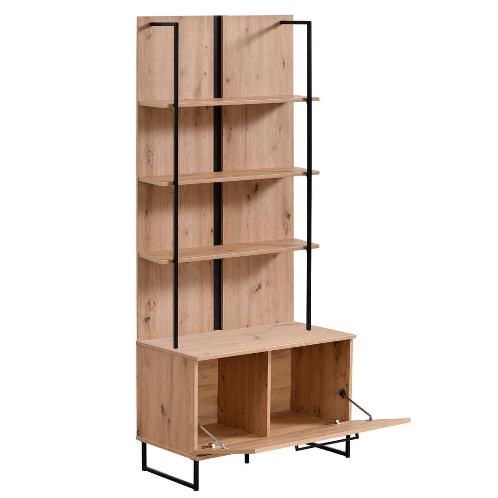 libreria moderna con 4 mensole e un'anta cm 85x42x191 5 h - ZENWOOD