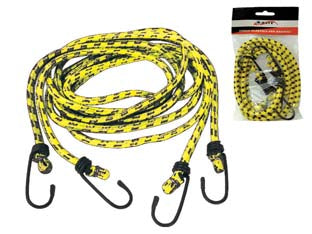 CORDA ELASTICA  ALLACCIABAGAGLI GANCI IN METALLO RIVESTITI PLASTICA- - ø mm.8 x cm.120 - 10 blister ALTE