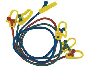 CORDA ELASTICA  ALLACCIABAGAGLI CON GANCI IN PVC- - ø mm.8x200cm. - 10 pezzi