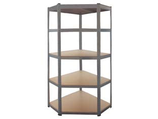 SCAFFALE ANGOLARE IN KIT 5 RIPIANI IN LEGNO  5 ripiani cm.40x70x40x90x90x180h.    ALTE