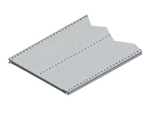 RIPIANO IN LAMIERA FORATA VERNICIATO GRIGIO RAL 7035  mm.500 l.x600 p. con 2 rinforzi