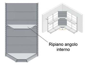 RIPIANO IN LAMIERA FORATO ANGOLO INTERNO VERNICIATO GRIGIO RAL 7035  mm.400 p.