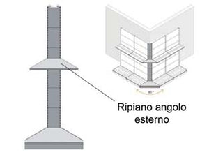 RIPIANO IN LAMIERA FORATO ANGOLO ESTERNO VERNICIATO GRIGIO RAL 7035  mm.400 p.