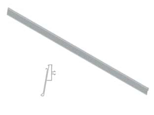 PORTAPREZZO PVC H40 BASCULANTE PER RIPIANO LAMIERA mm.40 h.x665 l.