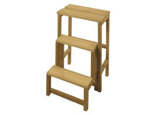 SCALA SGABELLO RIBALTINA IN LEGNO COLORE NATURALE  cm.37x23x57h.