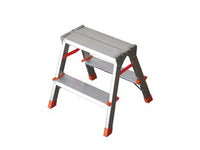 SCALA DOPPIA SALITA IN ALLUMINIO FILO  2 gradini cm.43x16,5x40h kg.2 (FI2)    FACAL