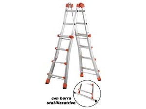 SCALA MULTIFUNZIONE TELESCOPICA PEPPINA EN 131 6+6 g. ap. cm.586h. cm.66x24x167h. Kg.18 AL060    GIERRE