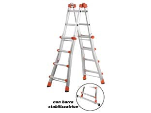 SCALA MULTIFUNZIONE TELESCOPICA PEPPINA EN 131 6+6 g. ap. cm.586h. cm.66x24x167h. Kg.18 AL060    GIERRE