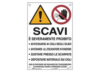 CARTELLO SCAVI PERICOLOSO AVVICINARSI- - cm.50x70h. - 10 pezzi