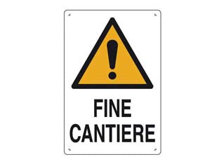 CARTELLO FINE CANTIERE- - cm.40x60h. in plastica - 10 pezzi