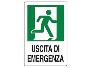 CARTELLO USCITA DI EMERGENZA A DESTRA- - cm.20x30h. - 10 pezzi