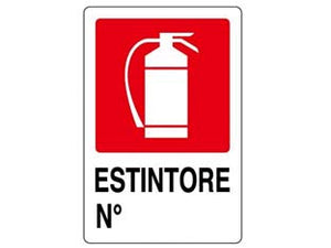 CARTELLO ESTINTORE n°- - cm.20x30h. - 10 pezzi