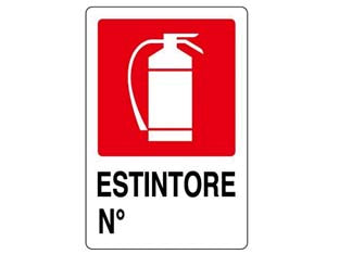 CARTELLO ESTINTORE n°- - cm.20x30h. - 10 pezzi