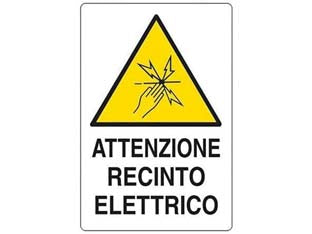 CARTELLO ATTENZIONE RECINTO ELETTRICO- - cm.20x30h. - 10 pezzi