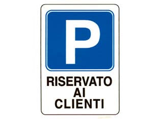 CARTELLO PARCHEGGIO RISERVATO AI CLIENTI- - cm.20x30h. - 10 pezzi