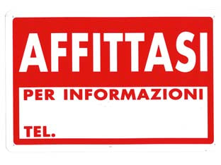 CARTELLO AFFITTASI- - cm.30x20h. - 10 pezzi