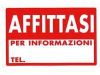 CARTELLO AFFITTASI- - cm.30x20h. - 10 pezzi