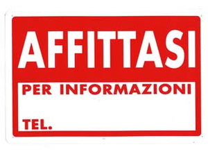 CARTELLO AFFITTASI- - cm.30x20h. - 10 pezzi