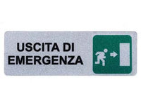 TARGHETTA ADESIVA USCITA DI EMERGENZA (FRECCIA A DESTRA)- - cm.15x5h. - 10 pezzi