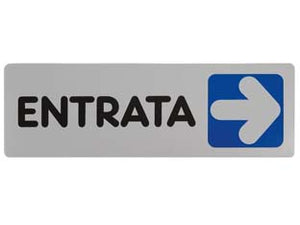 TARGHETTA ADESIVA ENTRATA (FRECCIA A DESTRA)- - cm.15X5h. - 10 pezzi