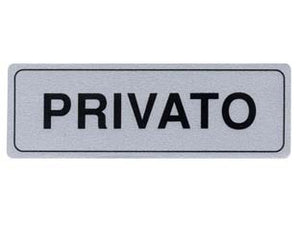 TARGHETTA ADESIVA PRIVATO- - cm.15x5h. - 10 pezzi