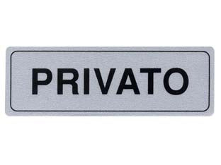 TARGHETTA ADESIVA PRIVATO- - cm.15x5h. - 10 pezzi