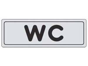 TARGHETTA ADESIVA WC- - cm.15X5h. - 10 pezzi